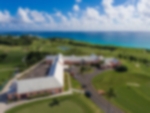 The uniquely shaped clubhouse at Port Royal Golf Club in Bermuda.