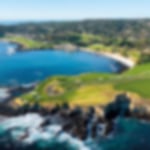 The stunning clifftop at Pebble Beach housing the 6th, 7th and 8th hole. Water surrounds the cliffs to further add to the challenge of this tight course.