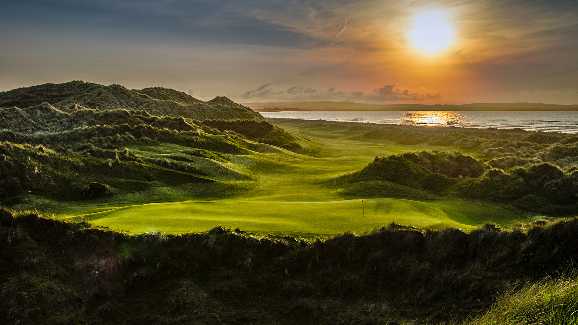 Beautiful sunset at Enniscrone Golf Club.