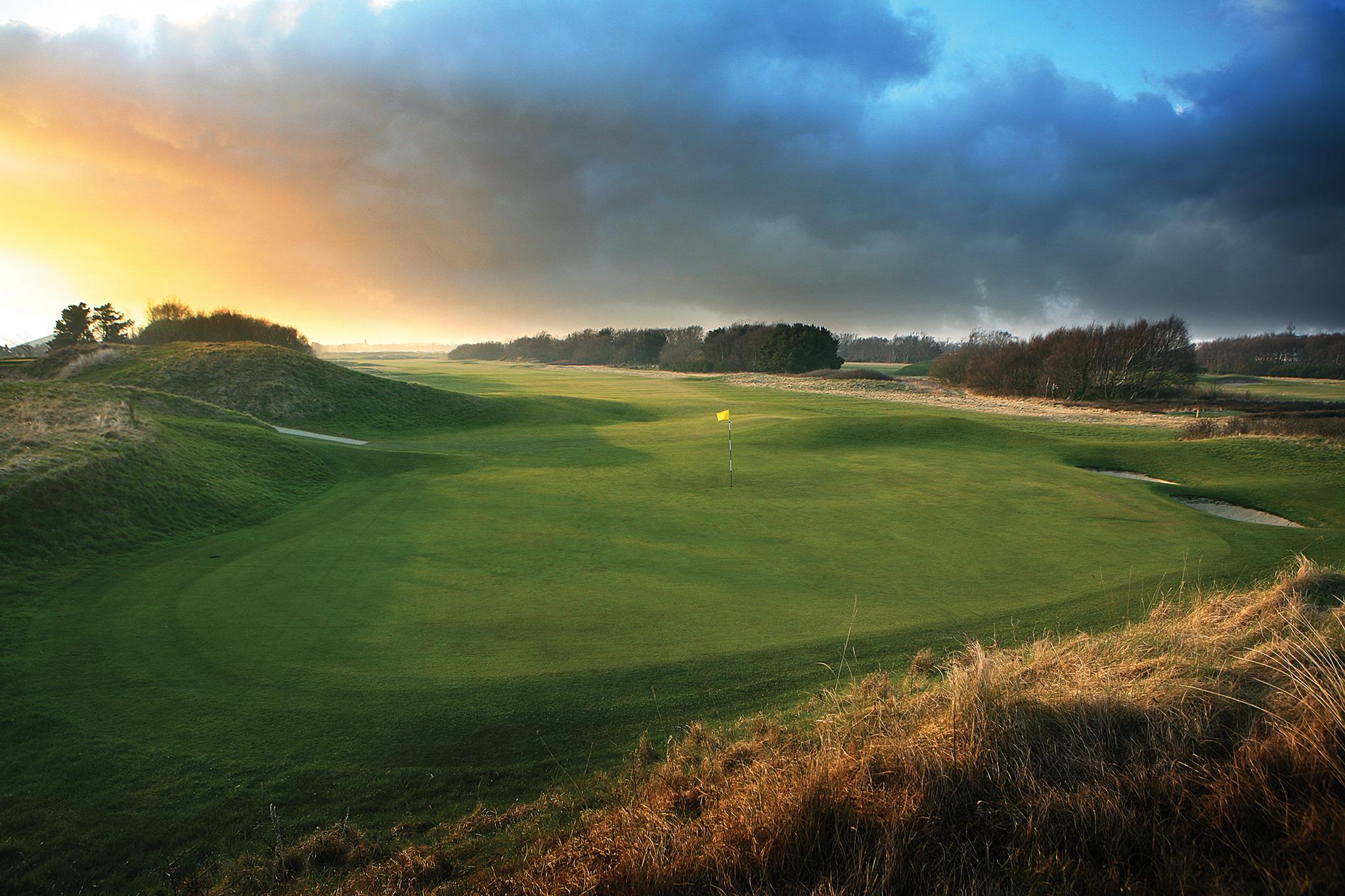 The large green on the 7th at Royal Lytham & St Annes Golf Club