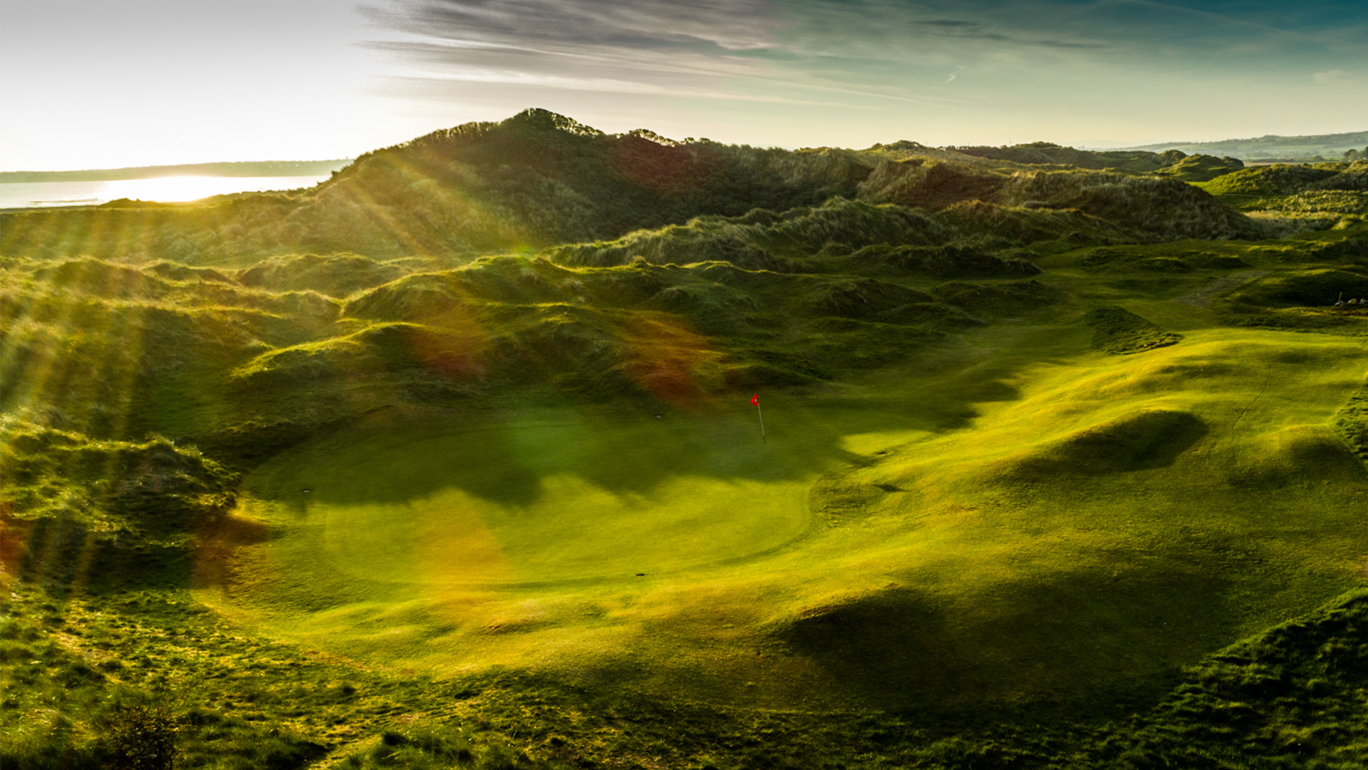Sunset at the fantastic Royal County Down Golf Club.