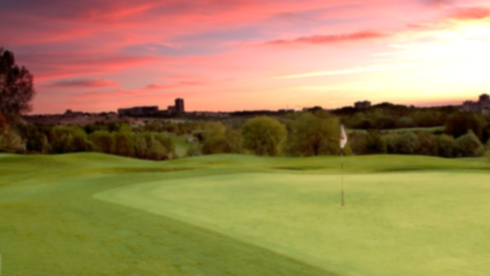 Beautiful greenside sunset at Golf Resort Montpellier Fontcaude.