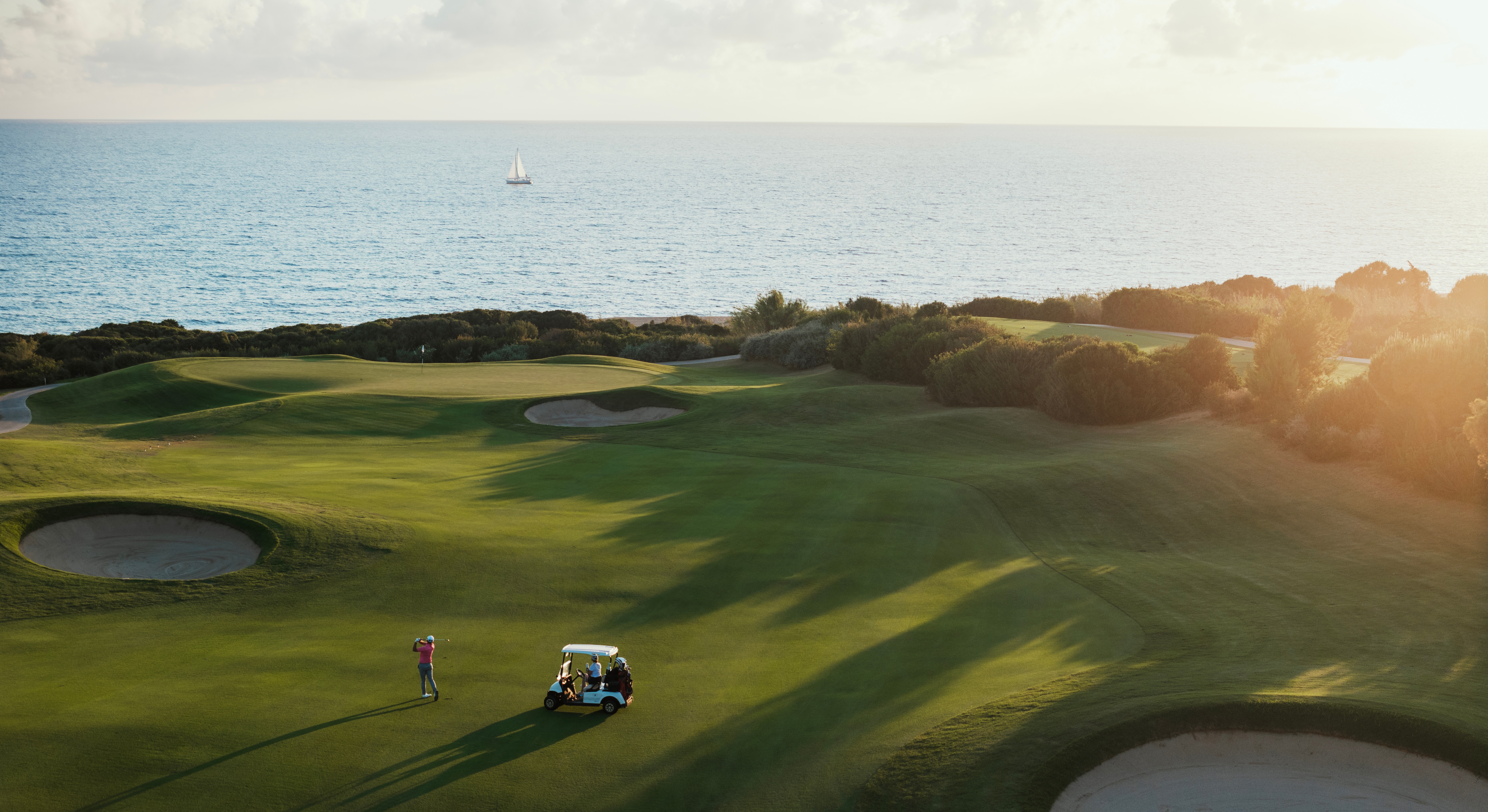 Aerial of Dunes course at Costa Navarino