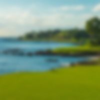 Tricky golf hole with the stunning blue sea to the left of the hole