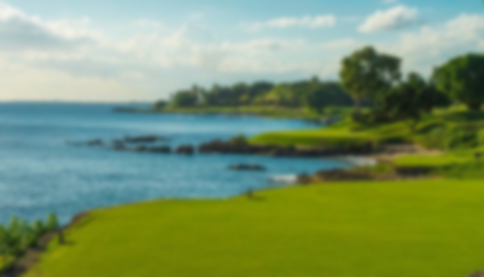 Tricky golf hole with the stunning blue sea to the left of the hole