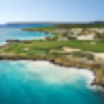 Fairway and hole that run next to the stunning clear blue sea at Punta Espada.