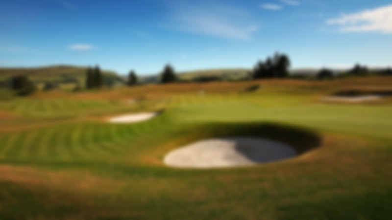 The beautifully manicured 18th hole at the Gleneagles PGA Centenary Course.