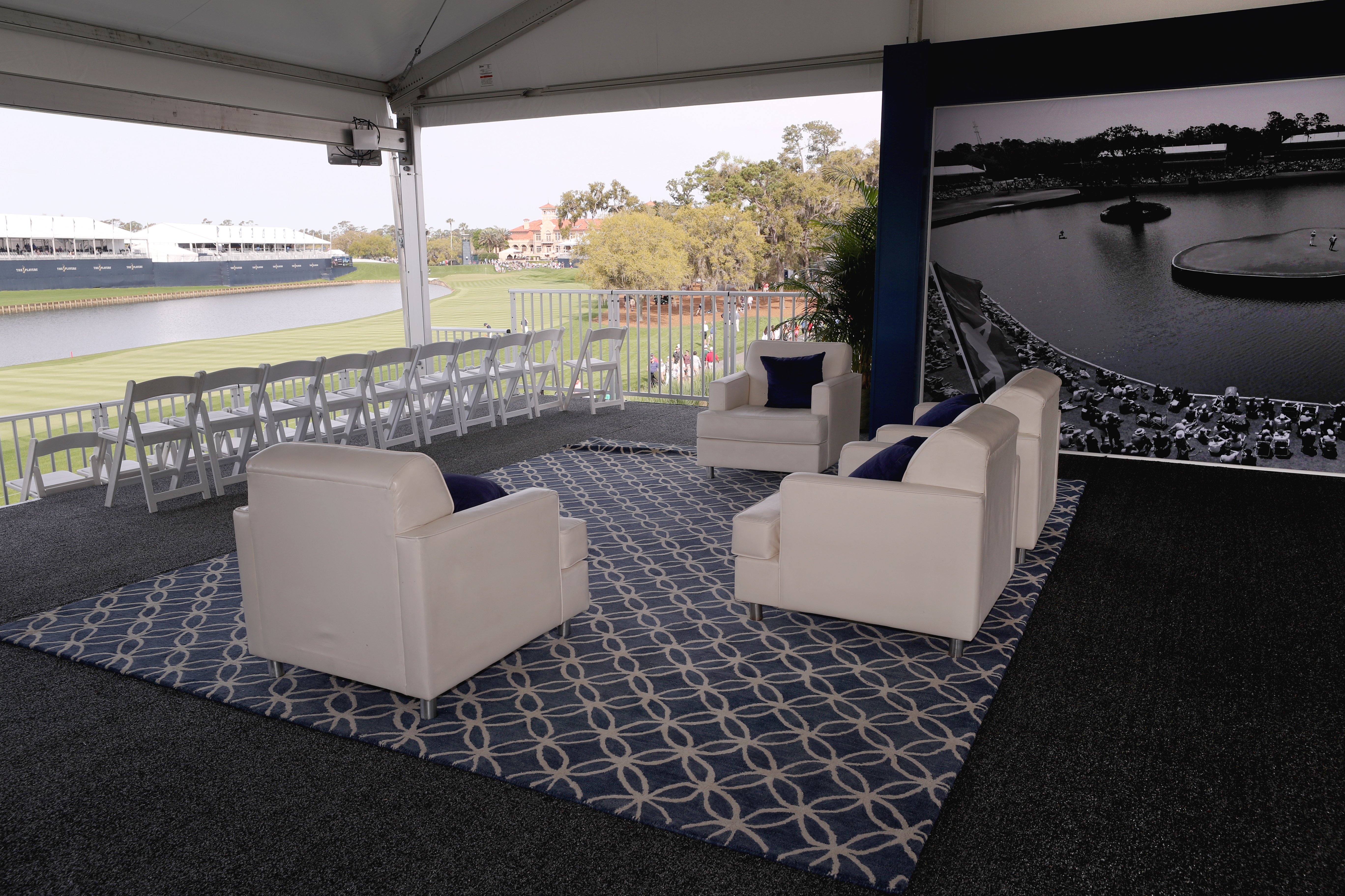 The veranda in the Captains Club hospitality at THE PLAYERS Championship