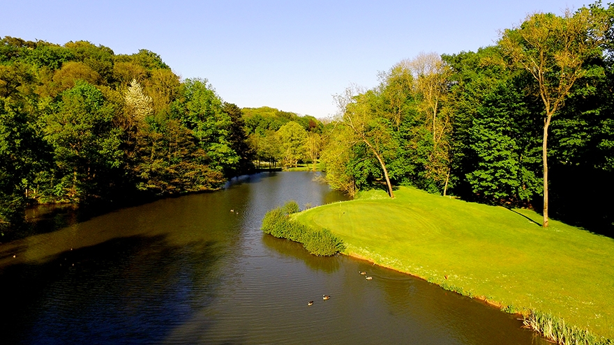 River around the back of the 12th hole
