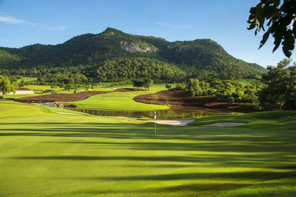 Golf course - black-mountain-golf-club : green-8-morning-shad2178