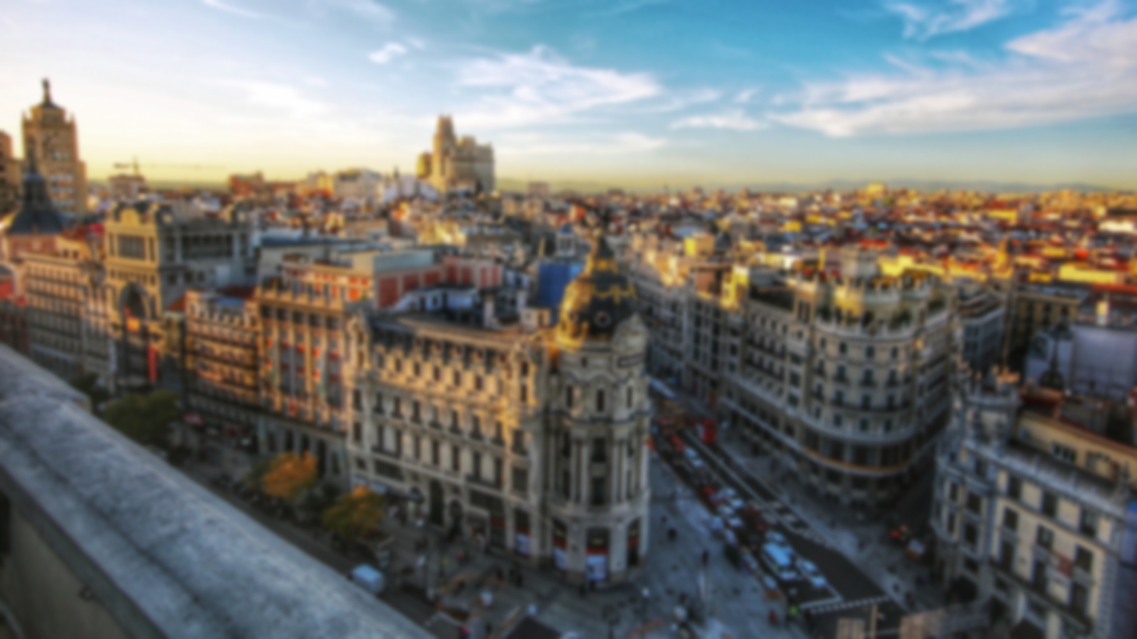 Aerial city view of Madrid
