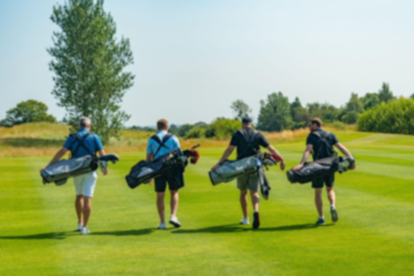 Golfer walking together on the fairway