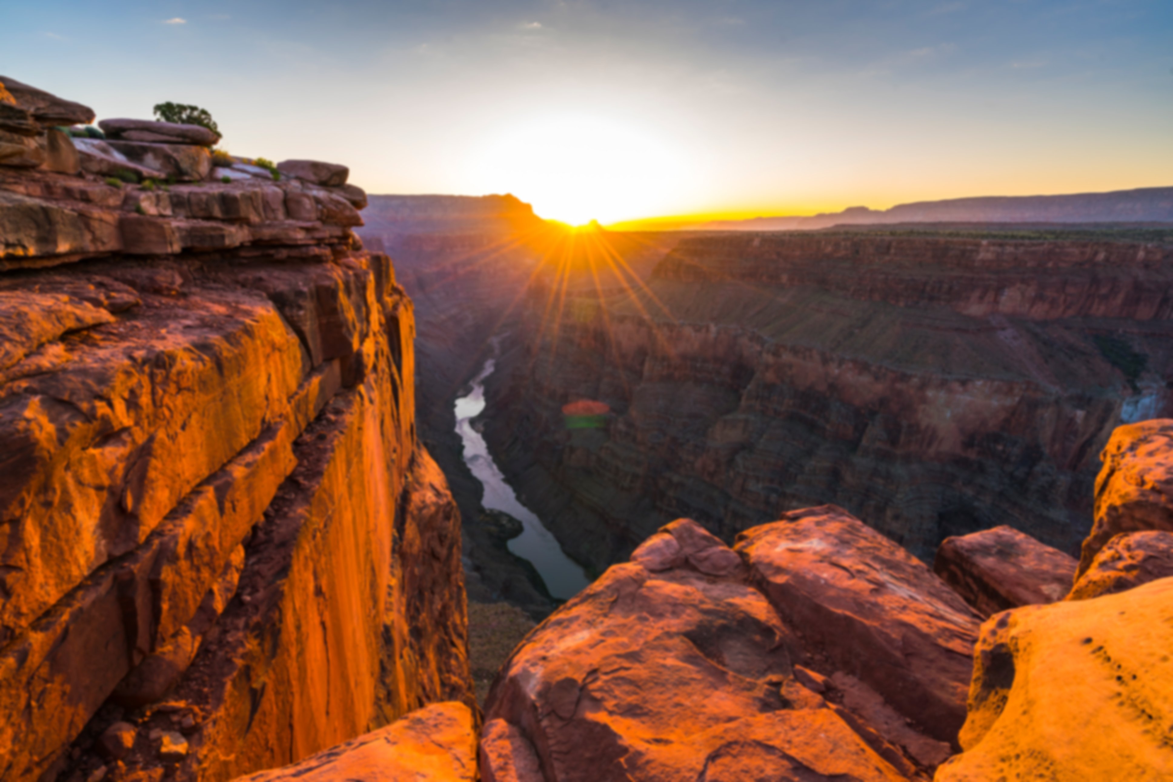 View over the Grand Canyon at sunset
