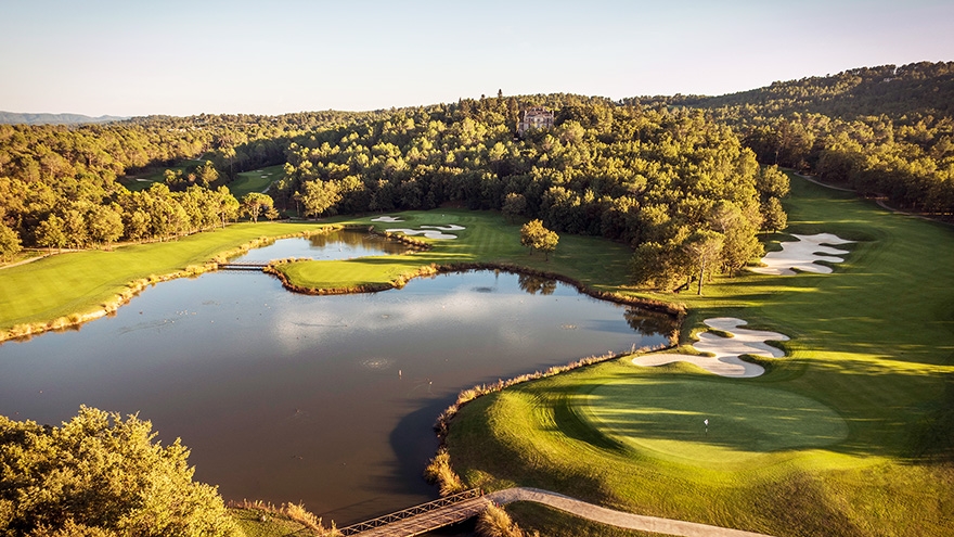 Aerial view of the beautiful Le Chateau Course at Terre Blanche.