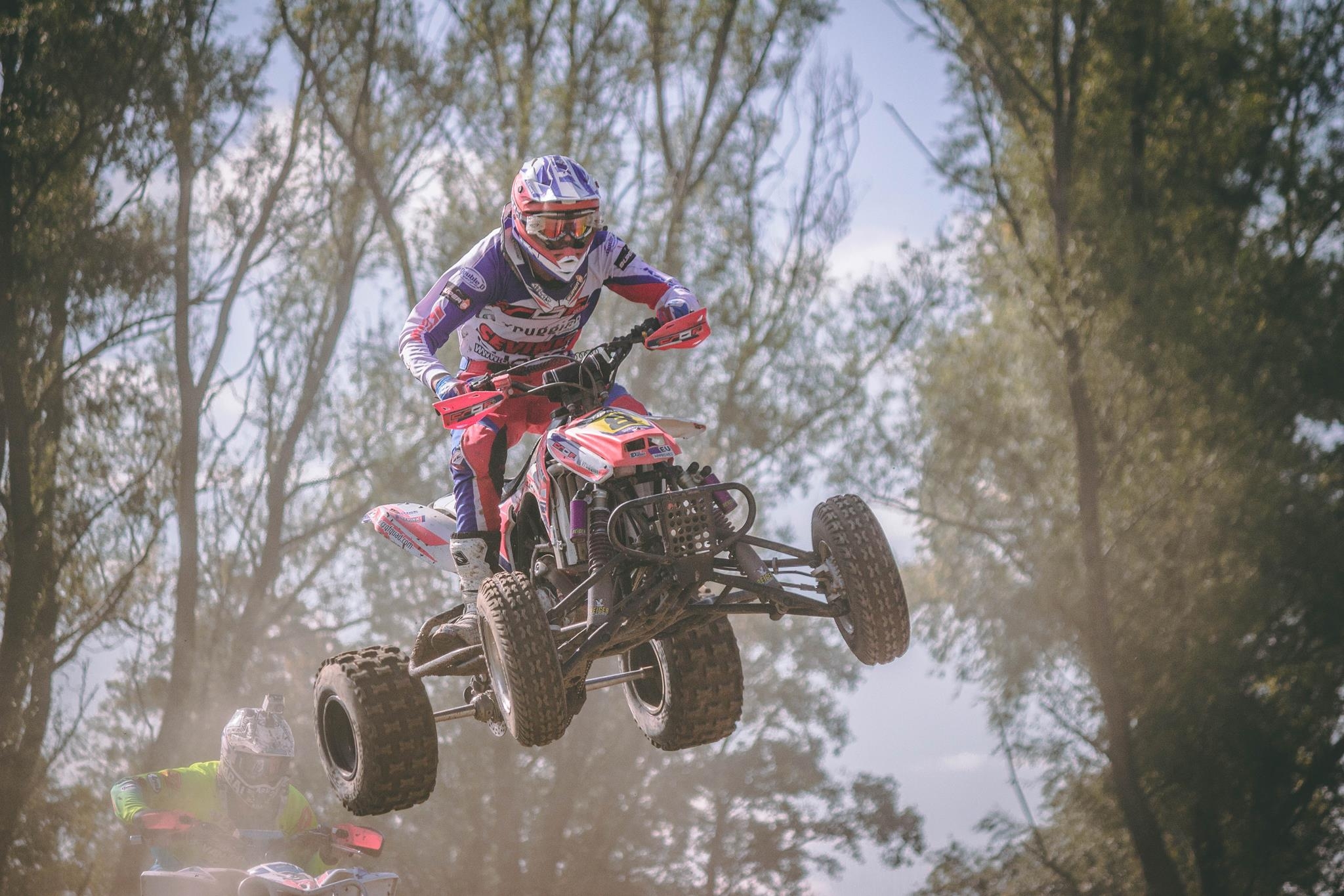 Quad bike mid-air