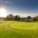 The manicured greens at