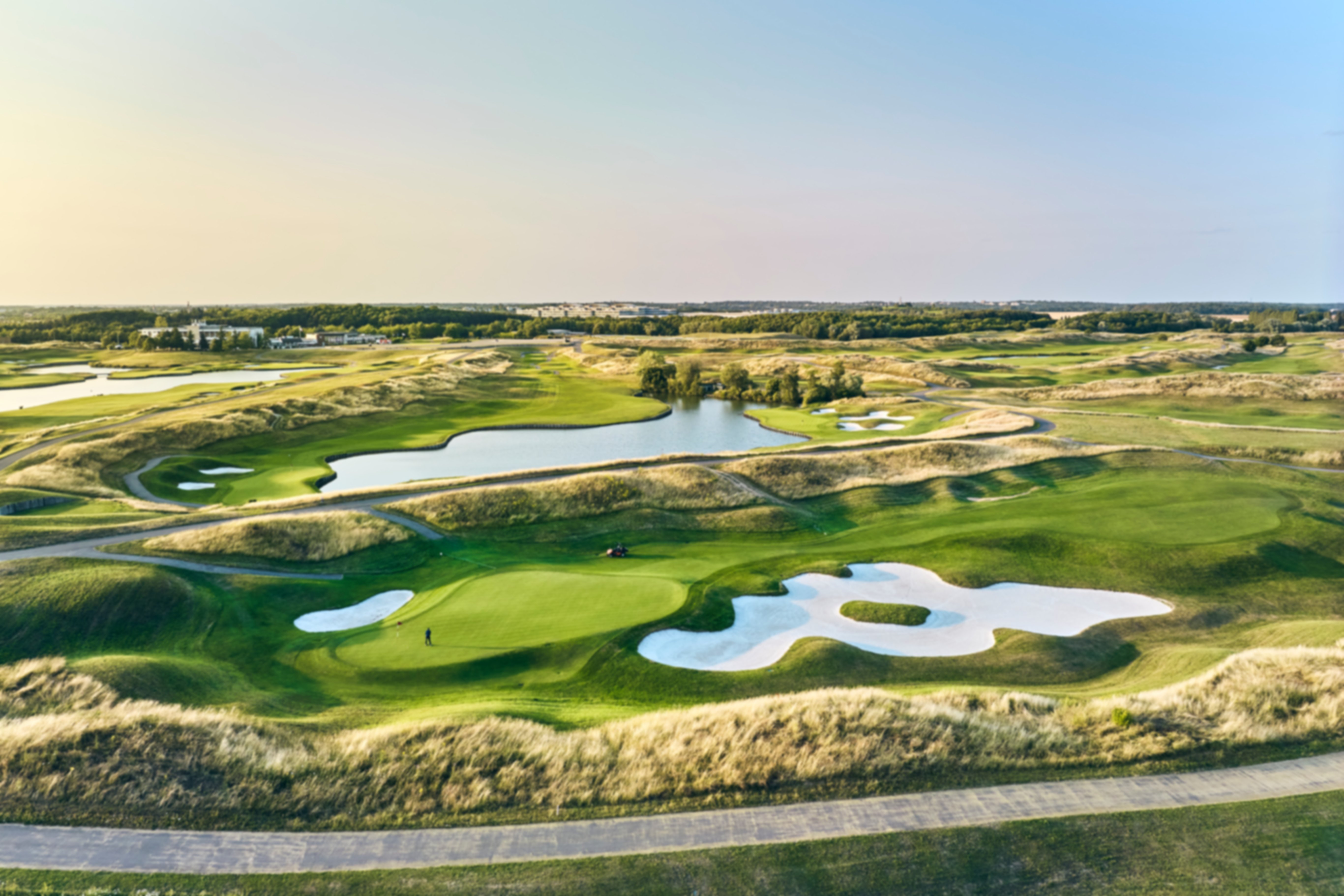 Le Golf National Albatros Course aerial of lake and course