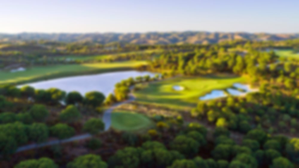 Aerial view of the spectacular Monte Rei Golf Club.