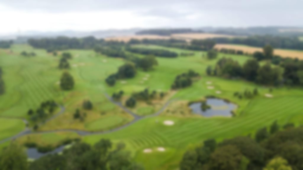 Aerial shot of the Meldrum House Golf Course