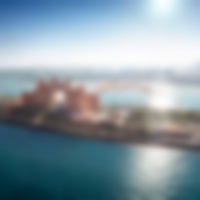 Aerial view of the incredible palm hotel in Dubai