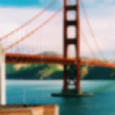 The Golden Gate bridge over San Francisco.