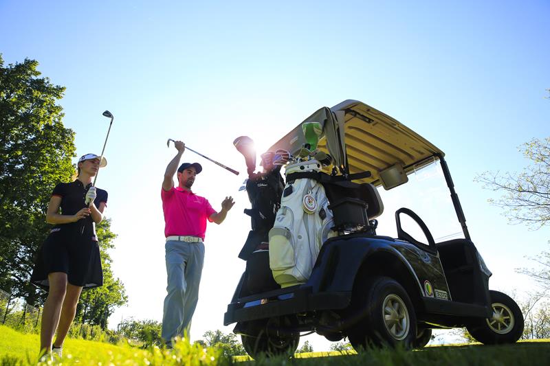 Golf buggy on the course