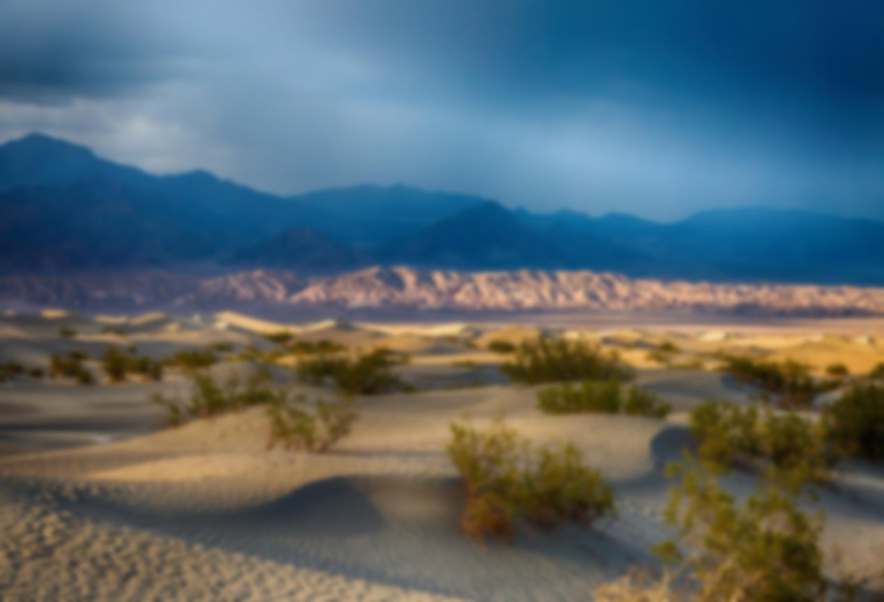 Death valley in Nevada on a stormy day