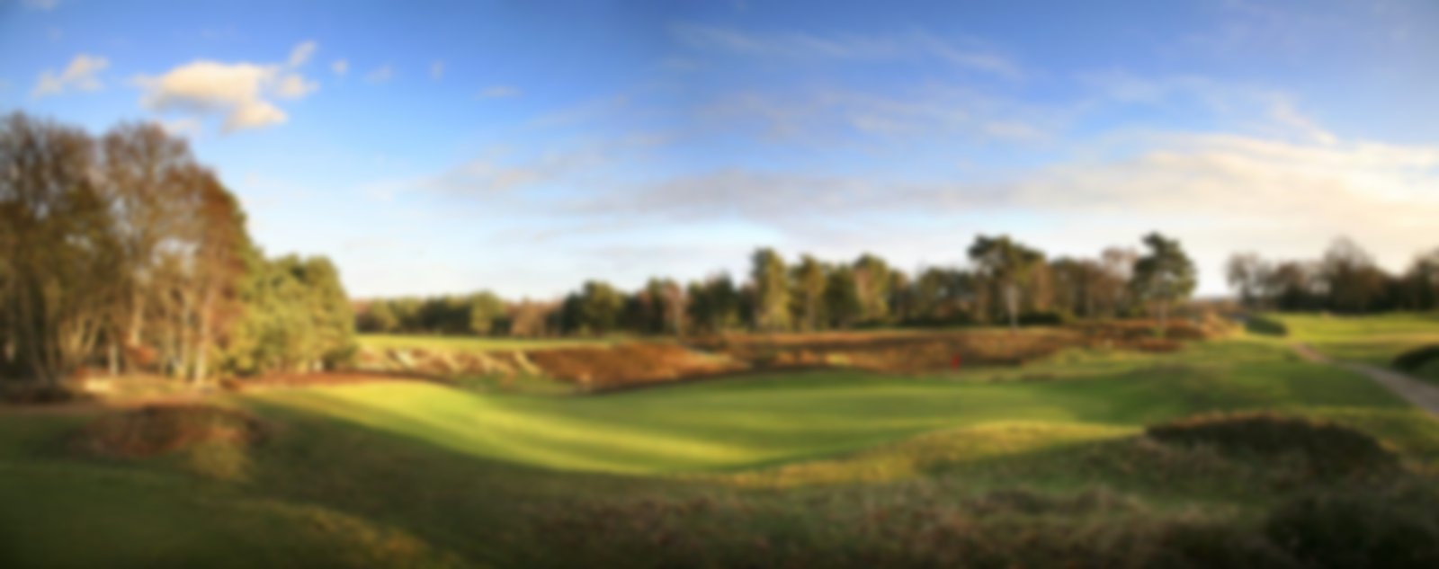 A view from behind the green on the 16th hole at West Sussex Golf Club.