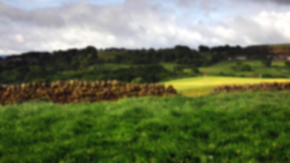 Rock wall with hilly surroundings