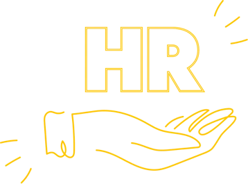 logo of HR over open hand