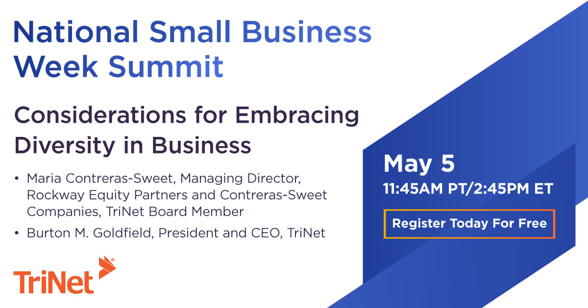 Former Administrator of the U.S. Small Business Administration Maria Contreras-Sweet to Speak at TriNet Small Business Week Summit