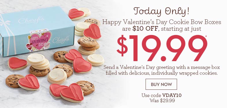 Today only! $10 OFF Happy Valentine’s Day Cookie Bow Boxes
