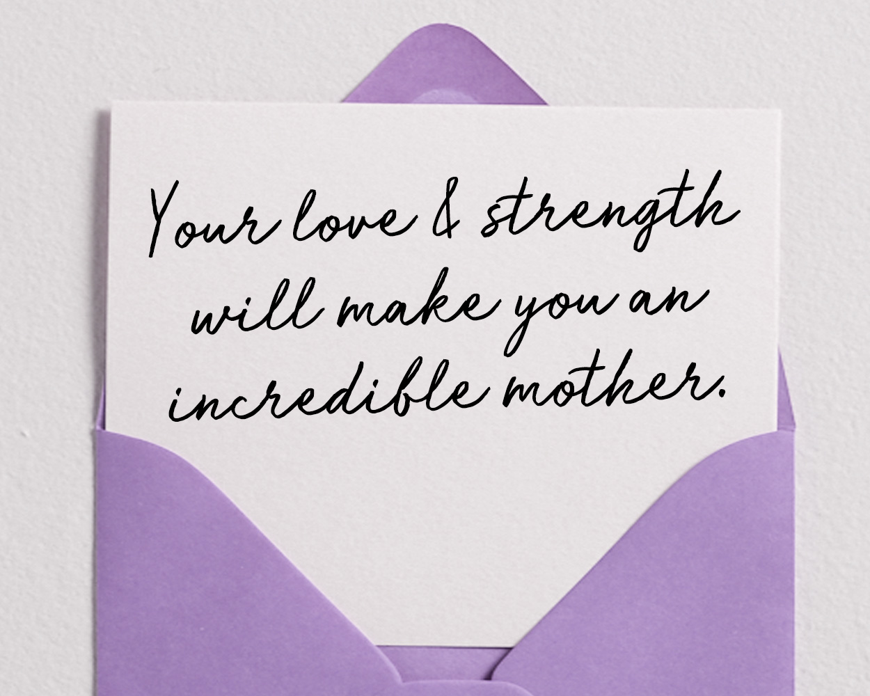  Mother's Day card popping out of an open, purple envelope that reads: 