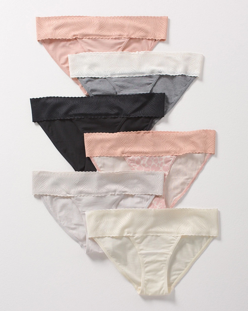 Soma<sup class=st-superscript>®</sup> women's laydown of cotton modal bikini style panties.