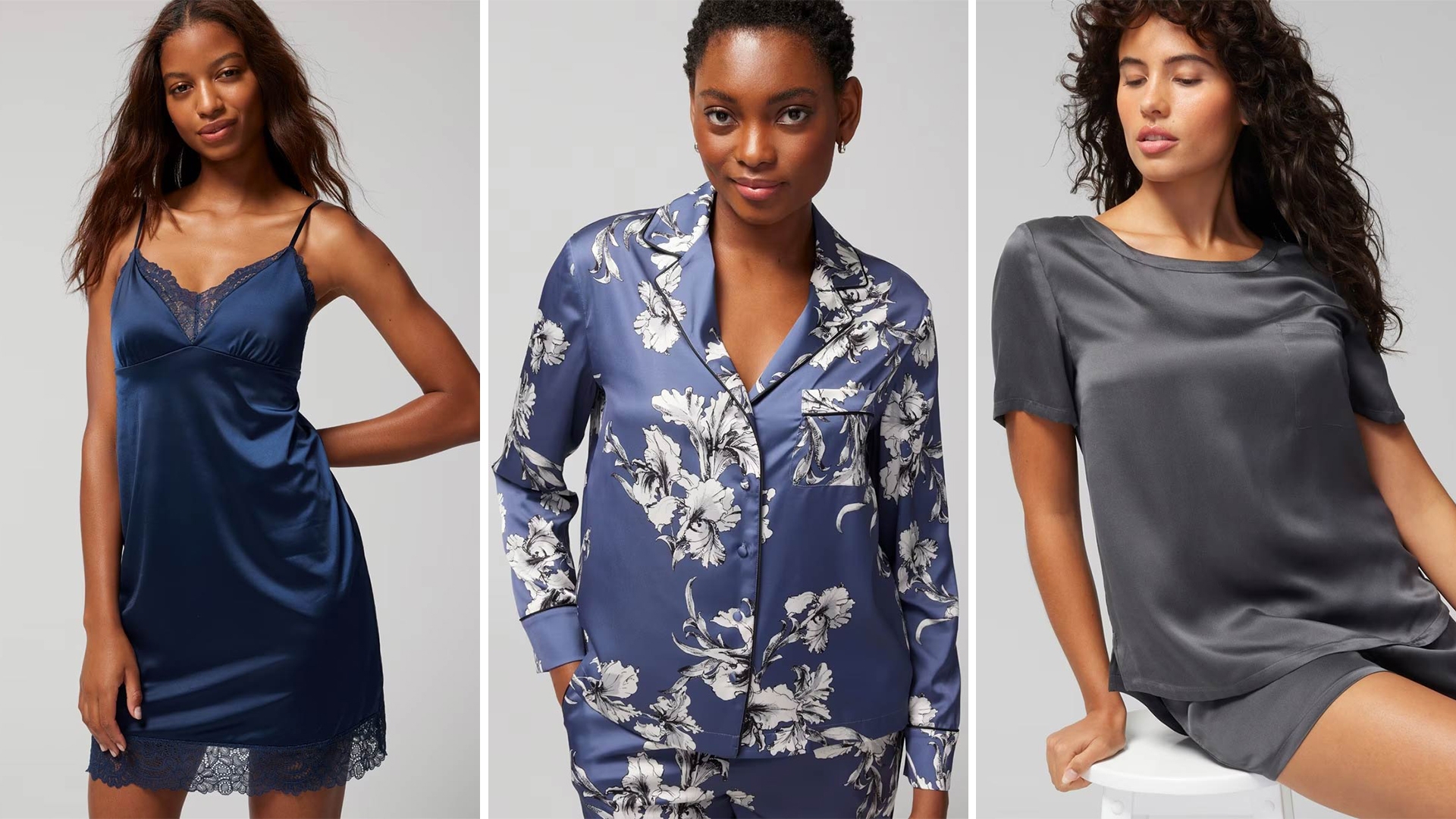 Silk satin pjs sale