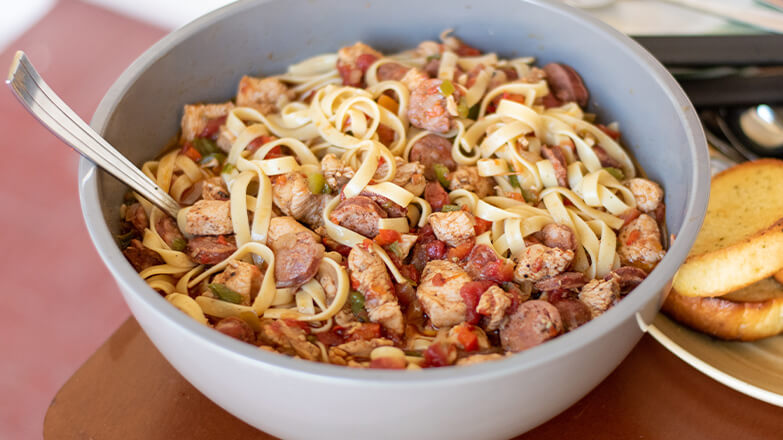 cajun pasta for Mardi Gras