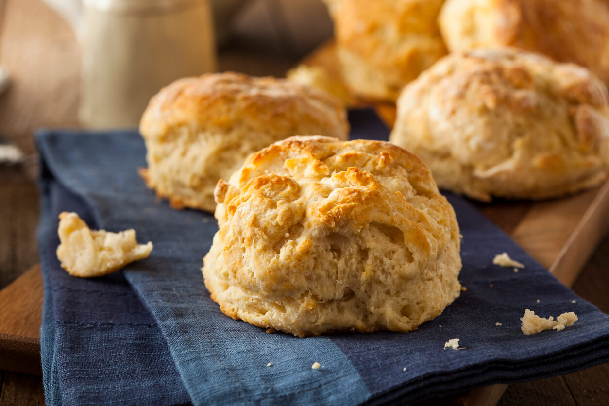 Homemade Flakey Buttermilk Biscuits Ready to Eat
