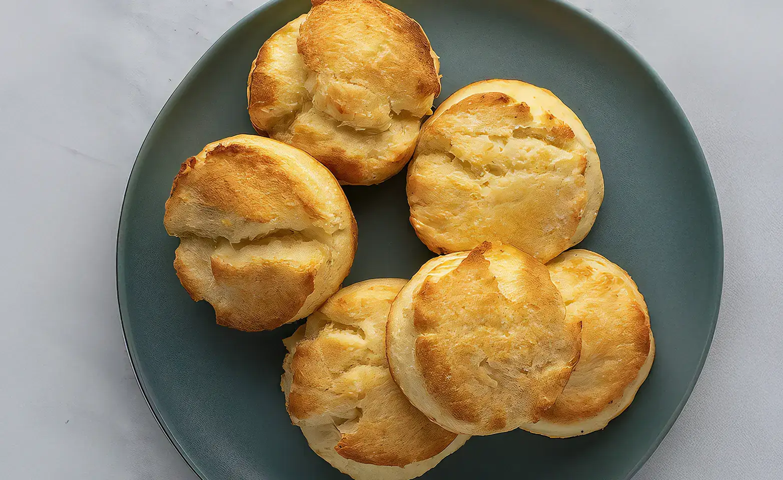 keto biscuits on a gray plate