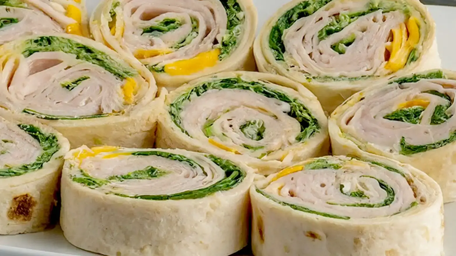 turkey and cheddar pinwheels for baby shower food