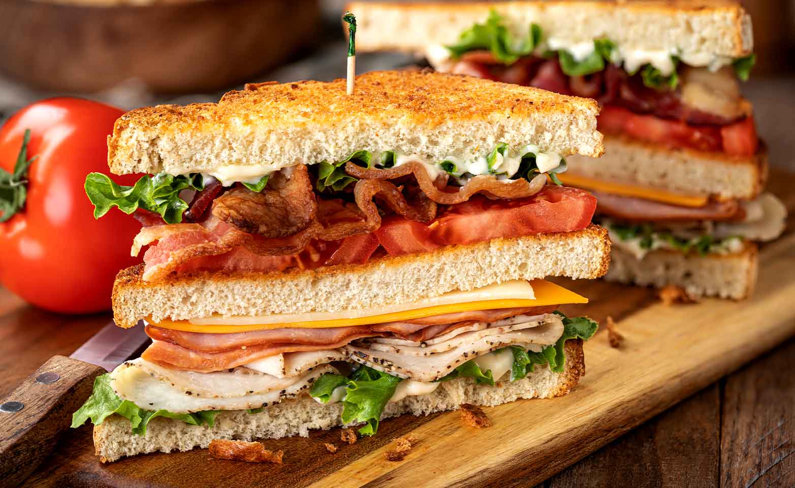 Stock image of turkey and BLT club