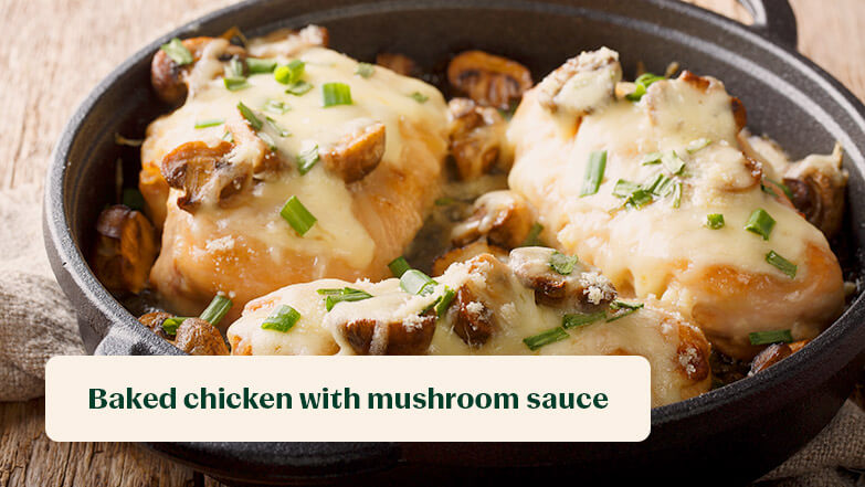 baked chicken with mushroom sauce