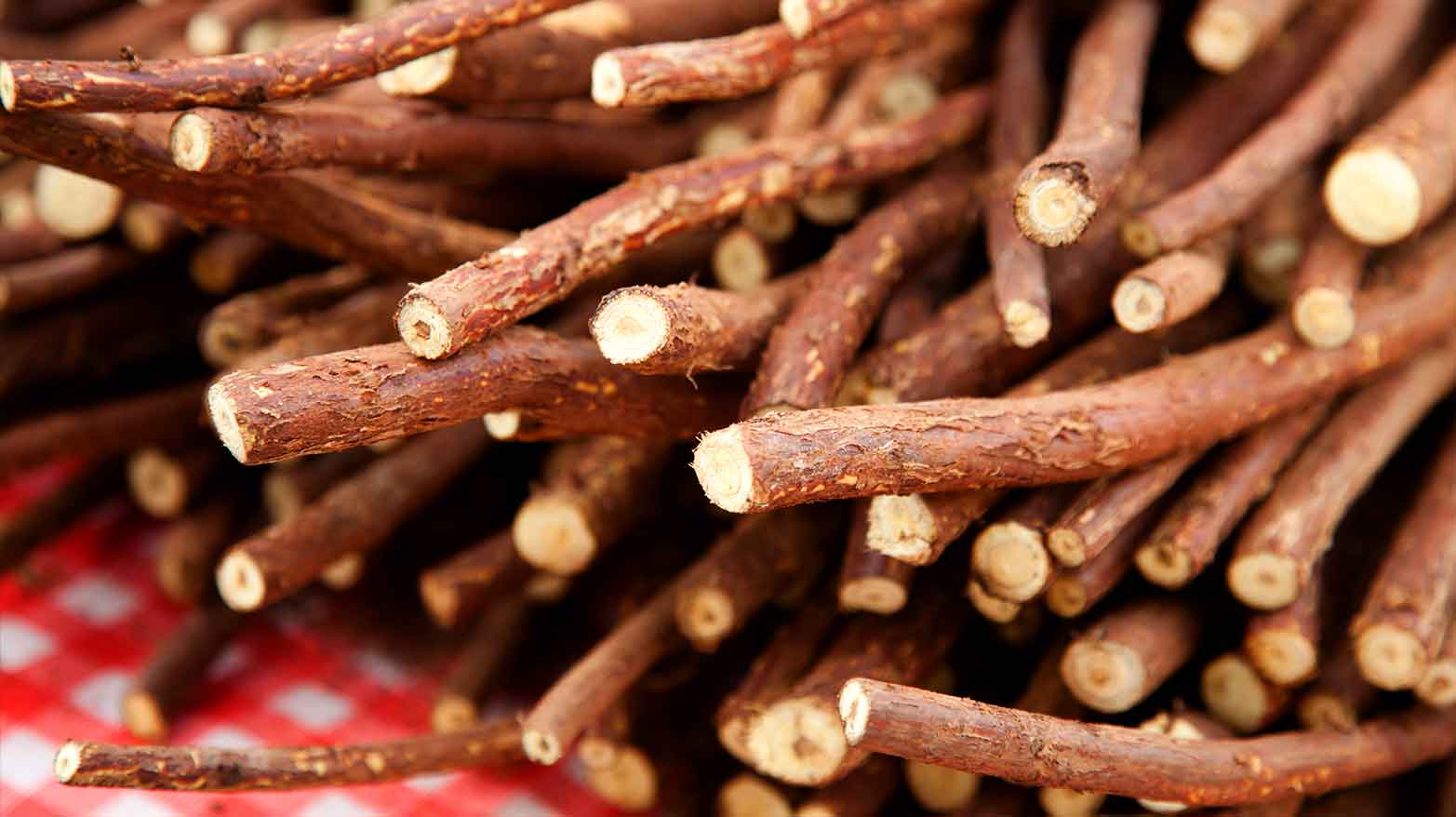 Licorice root was once used to treat ulcers and sore throats.