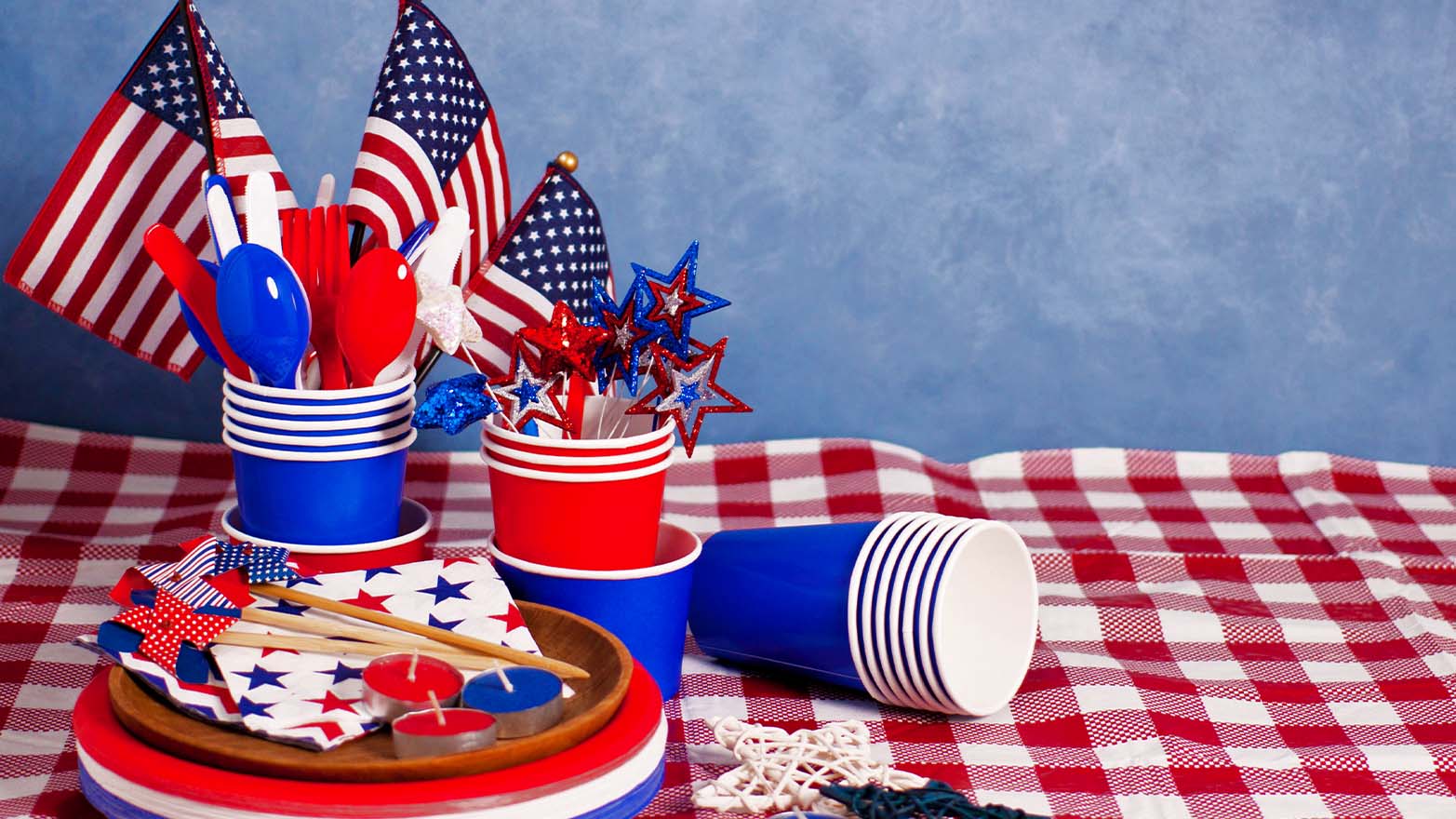 Color-coordinated cutlery for Memorial Day