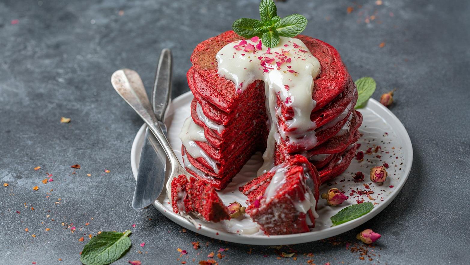 Image of red velvet pancakes
