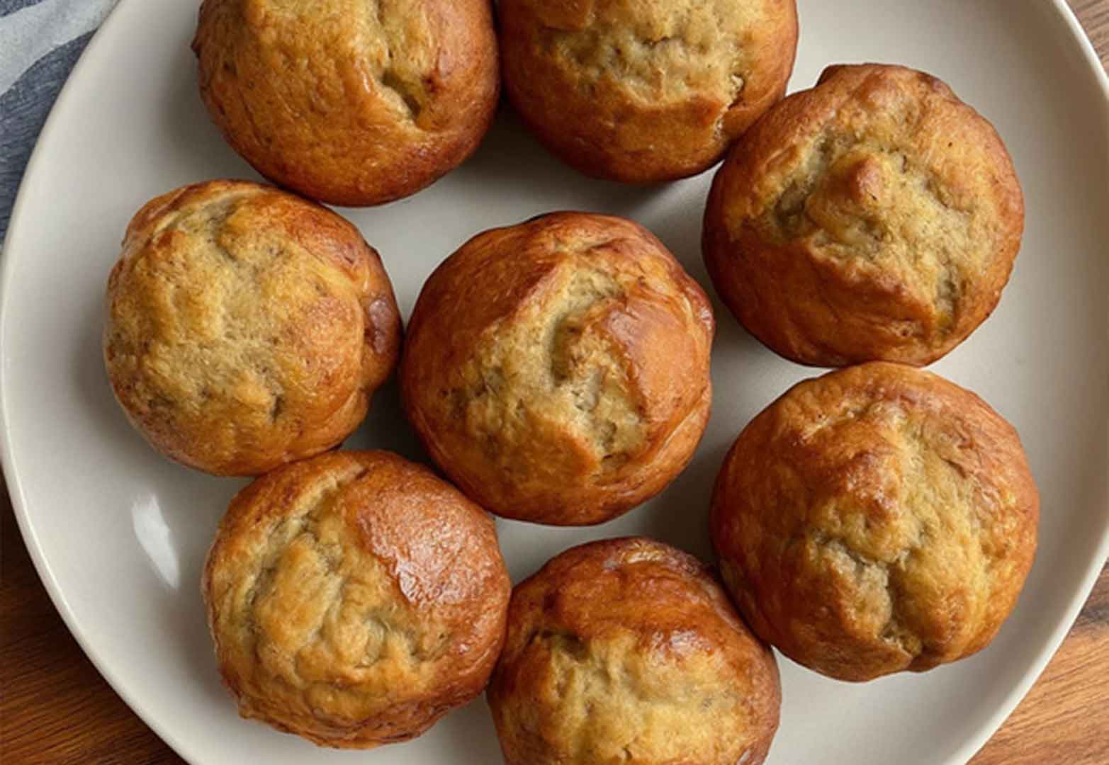 Moist and fluffy banana muffins