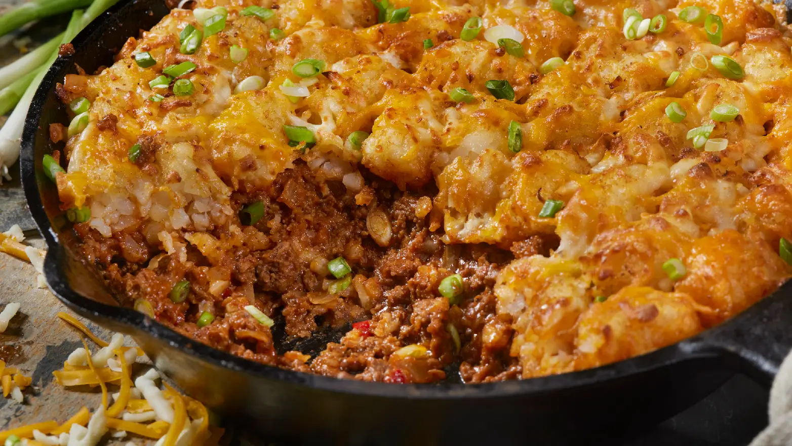 Stock image of tater tot casserole