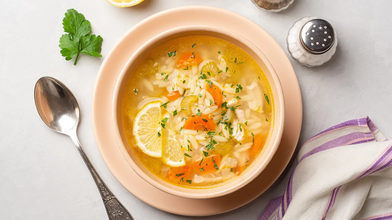 lemon chicken orzo soup