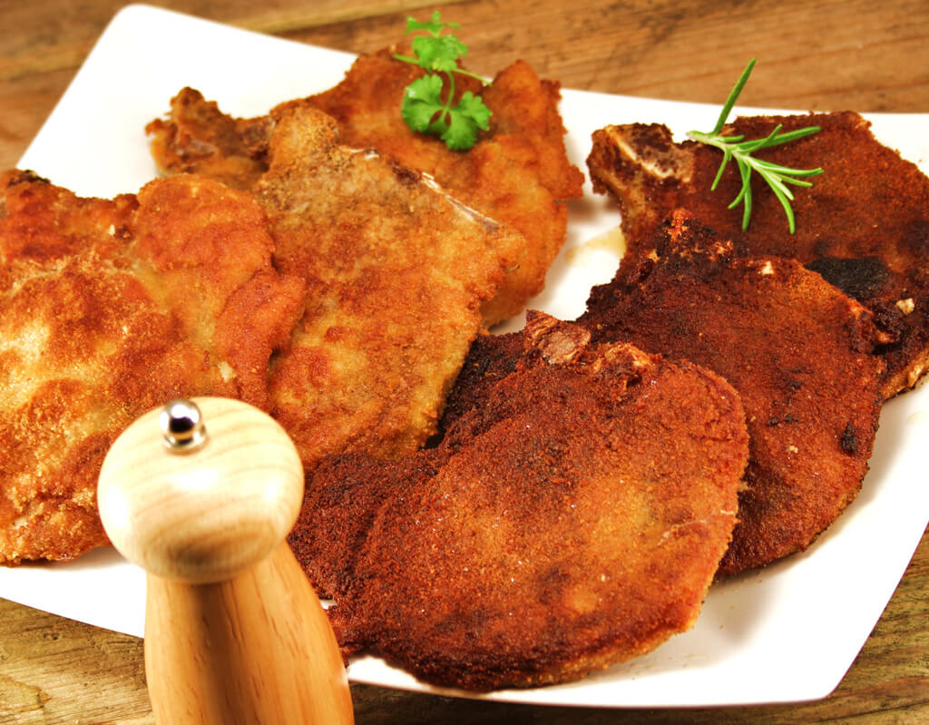 different types of pork cutlet.