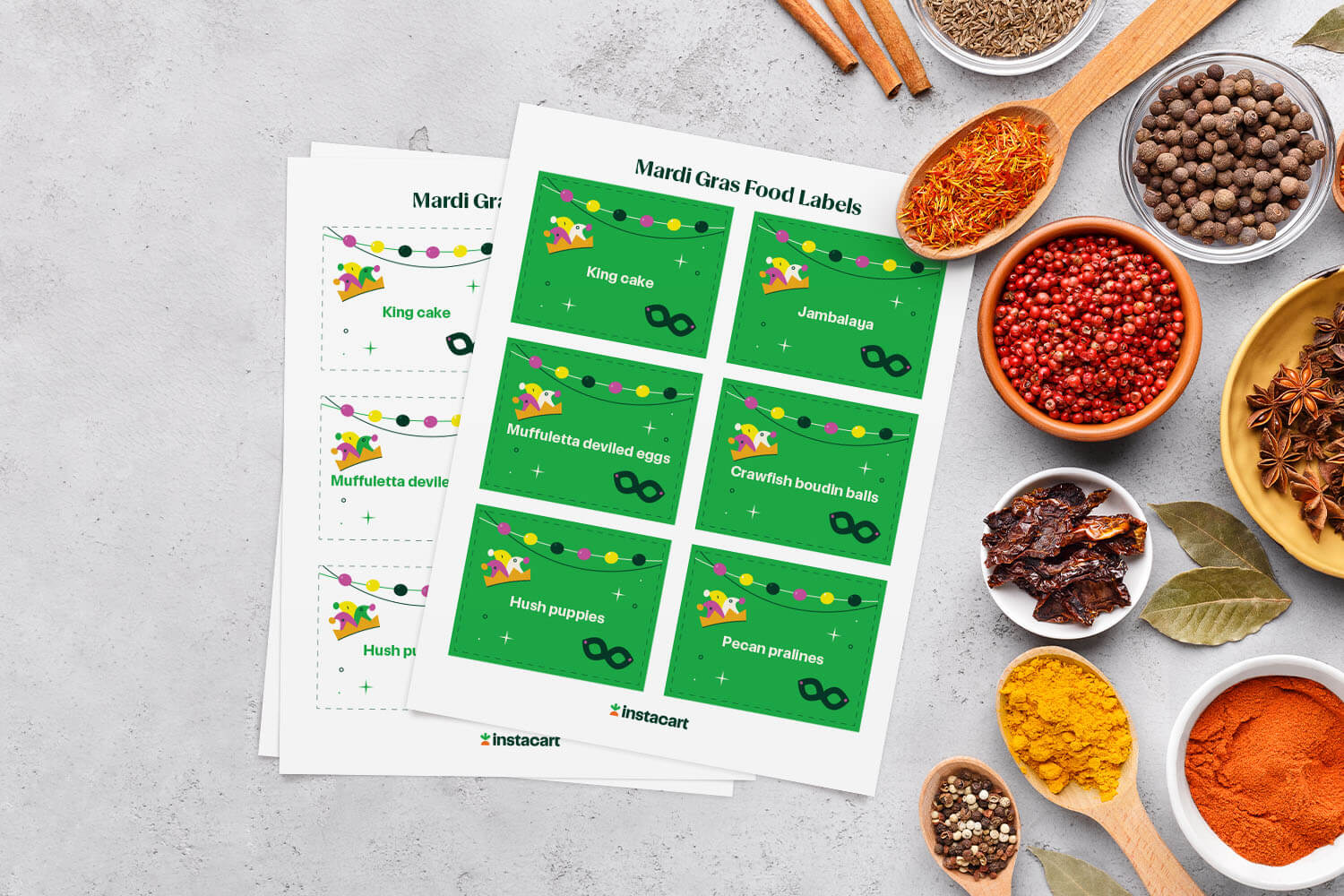 mardi gras food labels