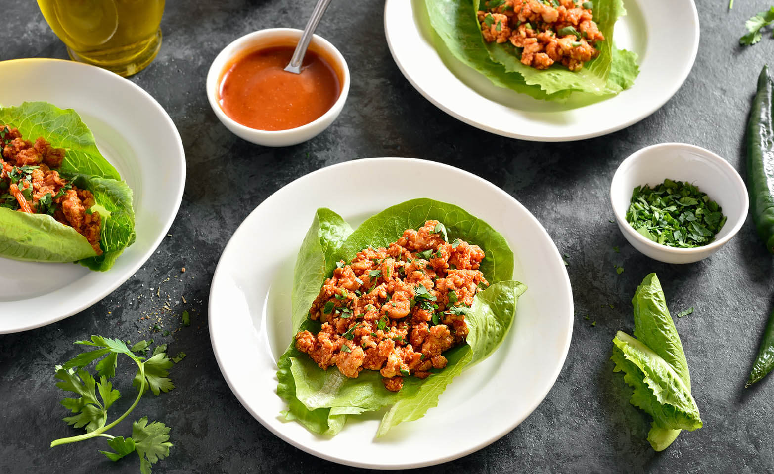 Asian turkey lettuce wraps
